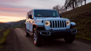 2020 Jeep Wrangler driving down I-10