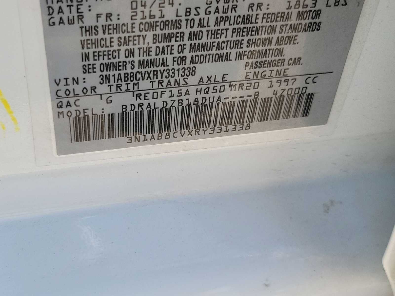 2024 Nissan Sentra SV Xtronic CVT